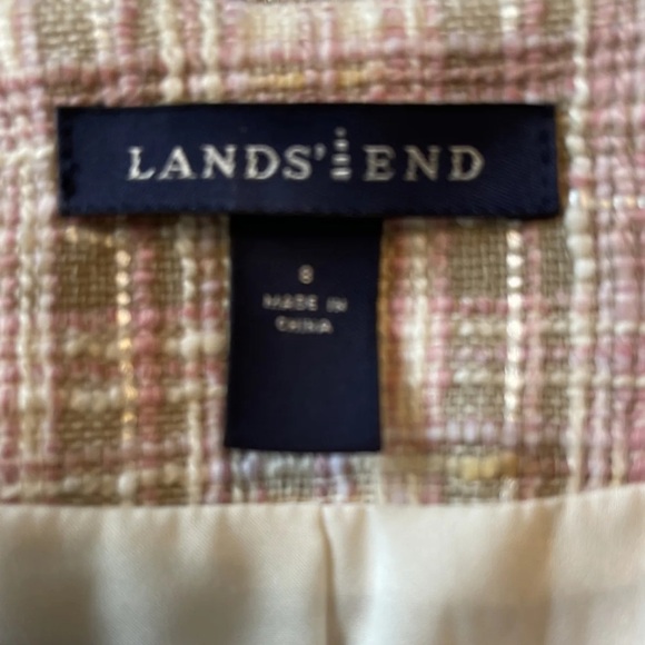 Lands’End Plaid Pastel Colors Jacket Size 8 - Picture 4 of 5